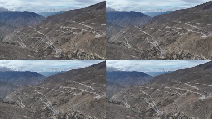 川藏线318国道怒江七十二拐航拍风光