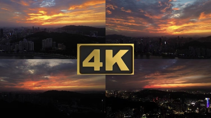 航拍珠海火烧云