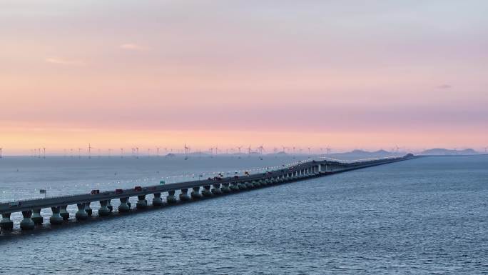 东海大桥 日出 上海建设 临港 跨海大桥