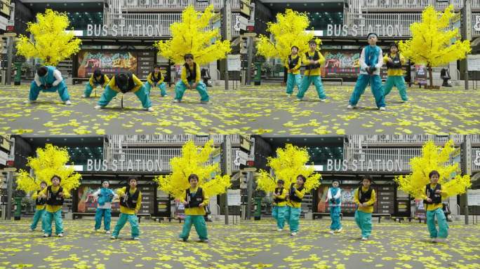 炫酷男团跳街舞青春活力嘻哈少年时尚运动