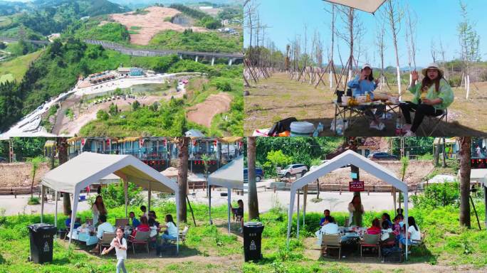 野外露营 春游 天幕 露营基地