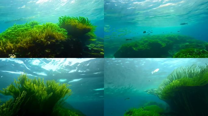 绿色海藻大海潜海海洋海水海菜