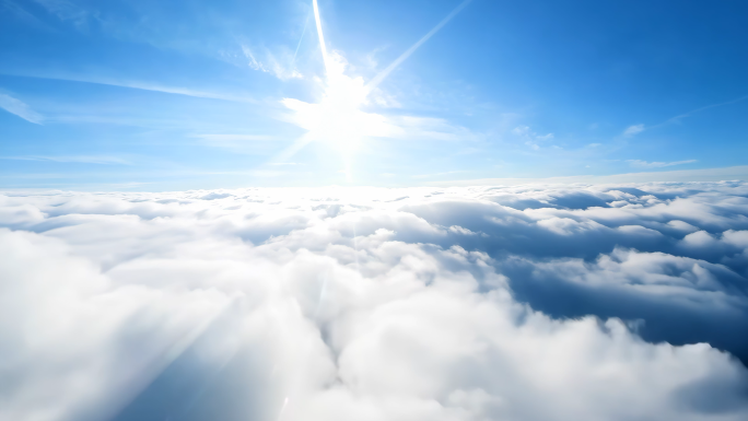 4K云海穿梭云层日落风景航拍主观视角合集