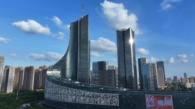 2024合肥大气航拍，合肥政务区天鹅湖