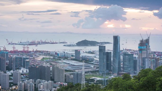 T/L HA MS ZI深圳前海湾保税港区和马湾港区。深圳,中国