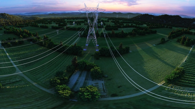 写实6K国家电网检修电塔高压电力输送