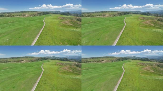 新疆塔城裕民县吐尔加辽草原航拍自然风光