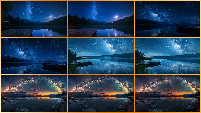 合集 唯美星空背景银河夜空湖泊自然风光