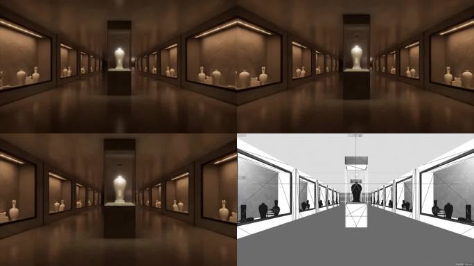 c4d博物馆  藏品 展馆 物品展示柜