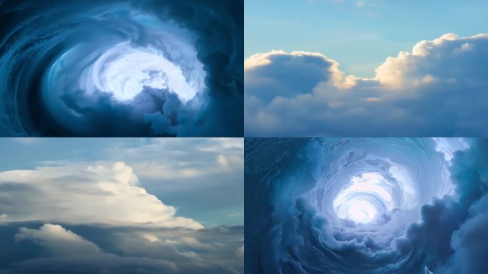 穿梭天空白云云海