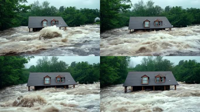 洪水淹没了房子
