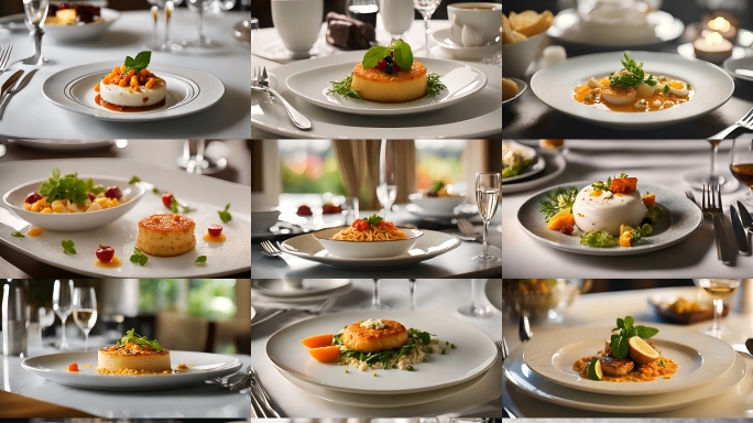 高端西餐成品摆盘-米其林餐厅菜品