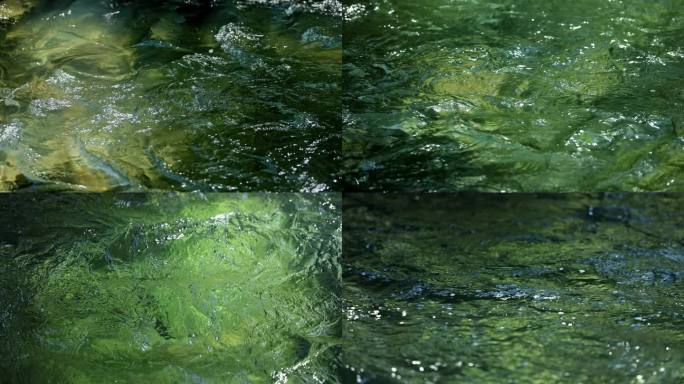 清澈水流绿色流水面合集