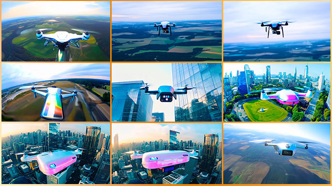 低空经济合集 无人机航拍测绘送货快递飞机