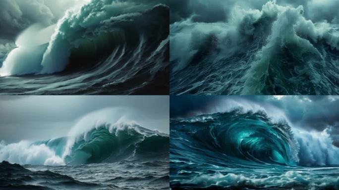 海浪海洋大海潮汐台风海啸暴风雨极端天气