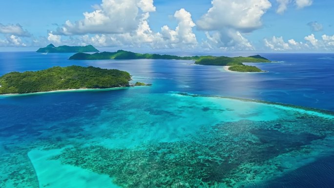 中国南海海洋 岛屿的航拍