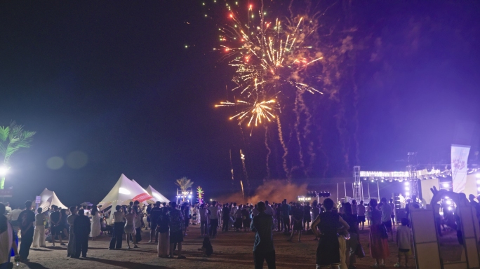 潍坊滨海夜景滨海露营沙滩潍坊拓海露营地