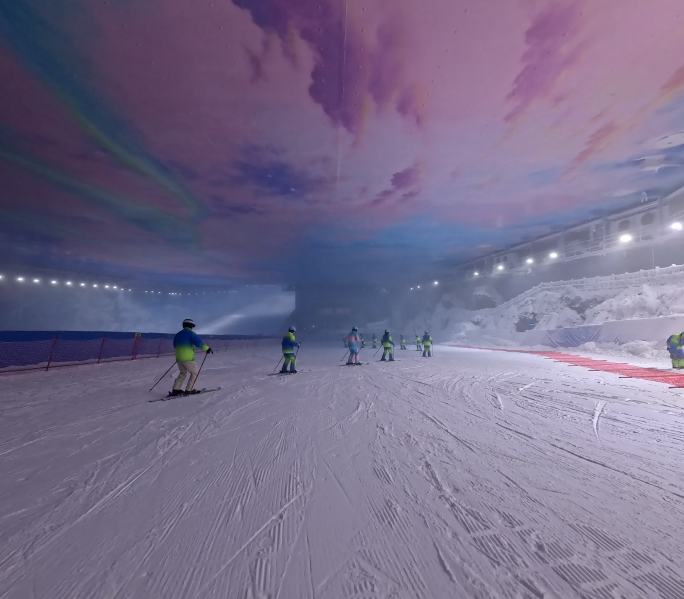 湖北文旅武汉冰雪中心室内滑雪场穿越机航拍