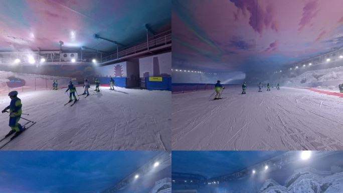 湖北文旅武汉冰雪中心室内滑雪场穿越机航拍