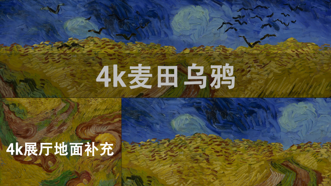 梵高麦田乌鸦 麦田上的乌鸦 鸦群飞的麦田