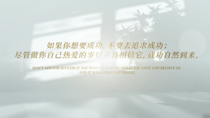 唯美光影微电影金色文字长字幕出字