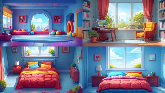 卡通儿童房间 矢量儿童房间 MG儿童房间