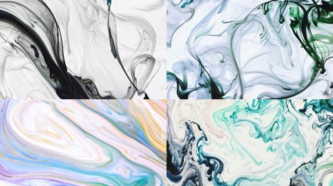 水墨水墨抽象概念印象派色彩流动梦幻唯美