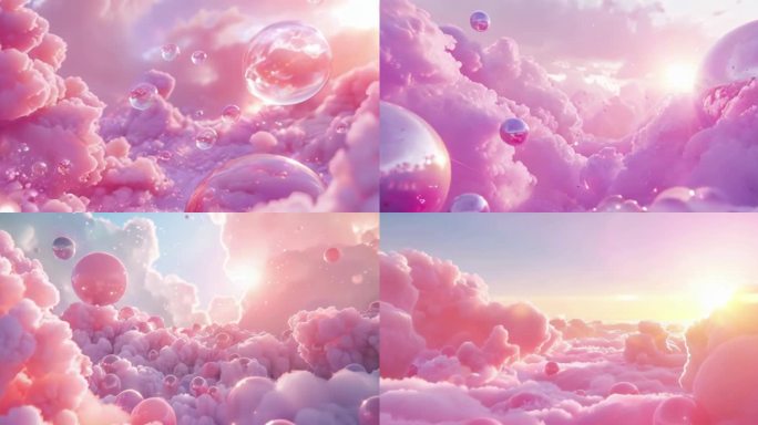 粉色梦幻泡泡天空