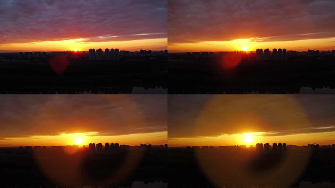 4k 日出 太阳 升起 延时 城市 云层