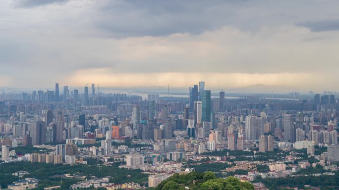 台风过境 城市乌云滚滚 暴雨延时