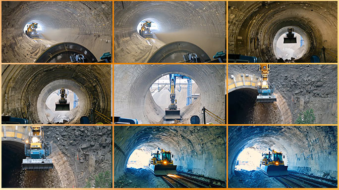 隧道施工 高速公路高铁列车铁轨与电力施工