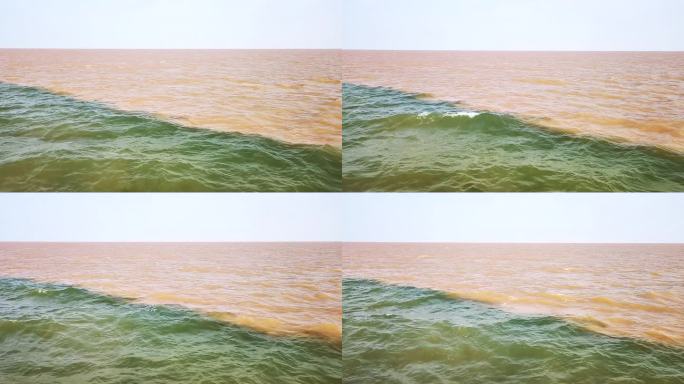 黄河入海口 蓝黄相间 海上奇观