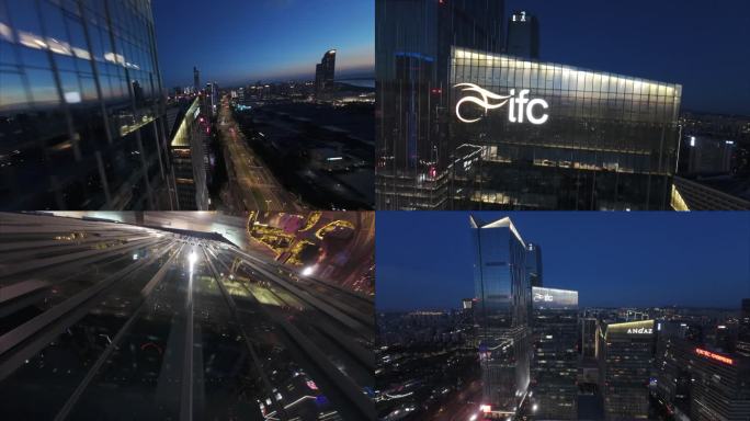 南京河西ifc穿越机素材4k