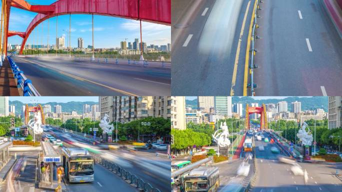 繁忙的城市道路高峰期车流时摄影