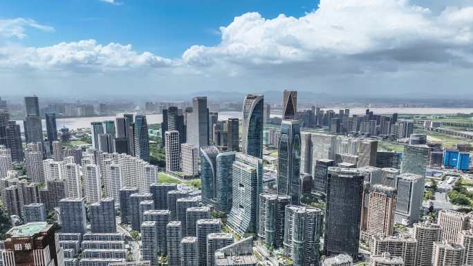 杭州市钱江世纪城全景延时4k素材