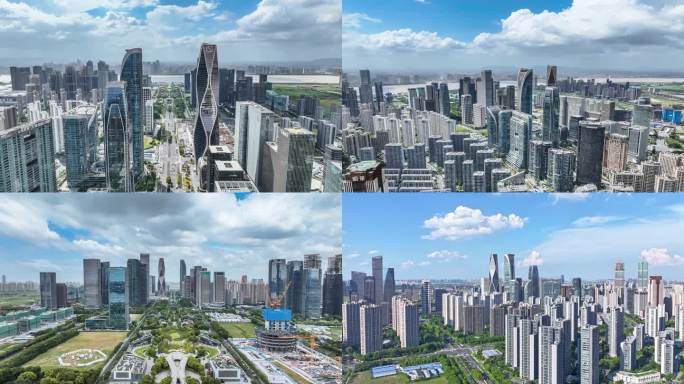 杭州市钱江世纪城全景延时4k素材