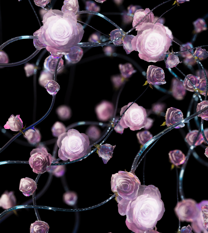 花朵藤曼花开生长动画