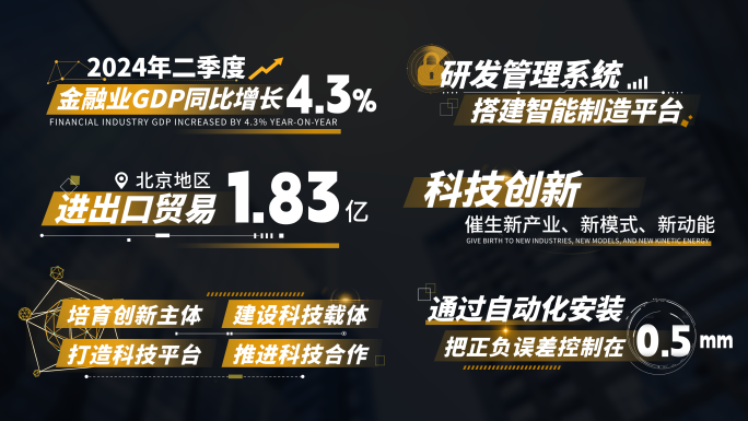 简洁金色科技字幕条