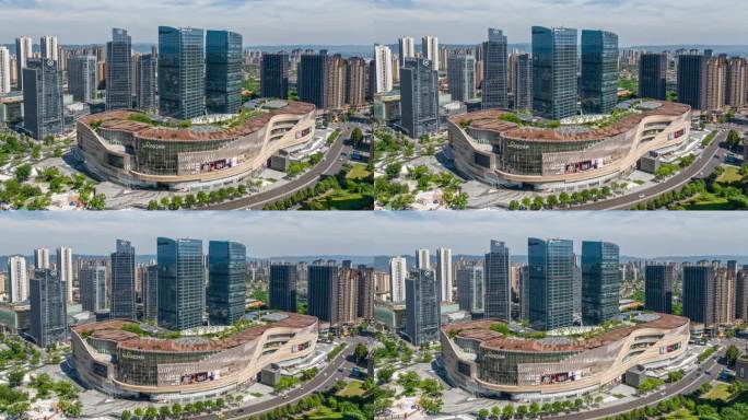重庆香港置地光环广场大景航拍延时摄影