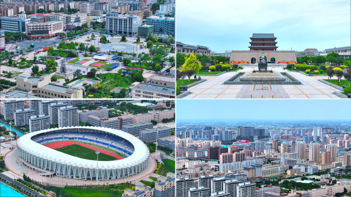 甘肃武威航拍 武威南城门楼 鸠摩罗什寺