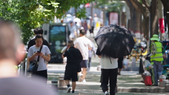 夏日阳光街道人文素材