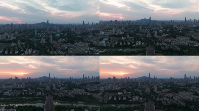 南京日出天际线航拍