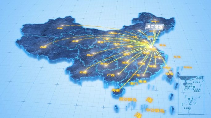 淮安市清江浦区辐射全国网络地图