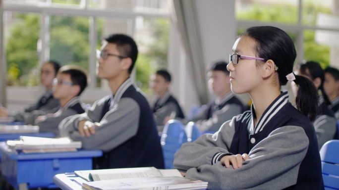 4K 高中上课高考紧张学习图书馆看书
