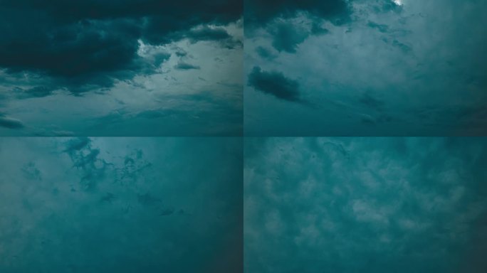 自然背景天空。移动的云在大胆的蓝天从白天到黄昏过渡的时间间隔。启蒙运动的概念。明亮的蓝色。云的形成。