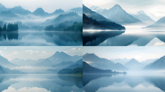 国风宽屏超宽屏意境水墨山水LED背景