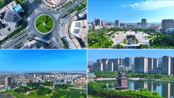 甘肃白银清晨 白银市政府 白银体育中心