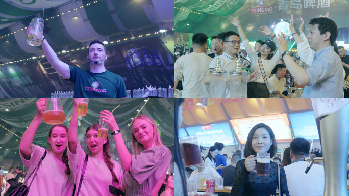 啤酒节聚会干杯欢乐party碰杯兄弟情谊