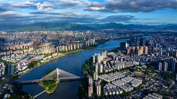 航拍福州城市风光延时