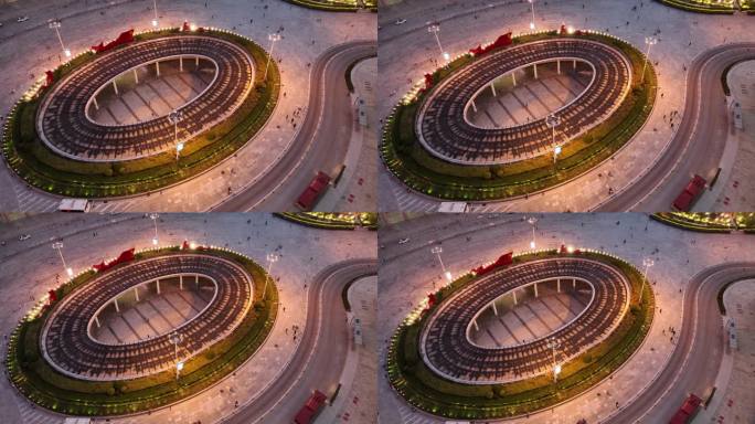 航拍天津市城市风光 天津站 城市建筑